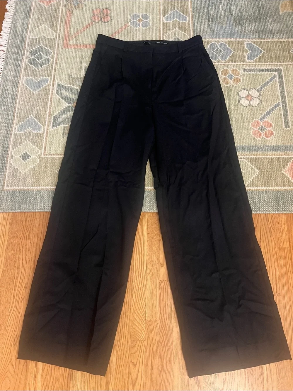 J. Crew Black Wide-Leg Trousers